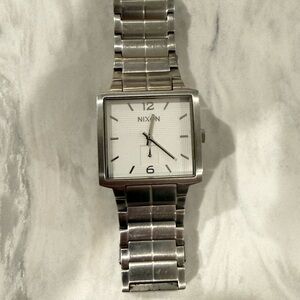Nixon Watch - Silver Square Dial Men's Watch - “The District”